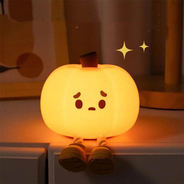 Home Decor Halloween Pumpkin Night Light Cute Soft Silicone Lamp Touch  Dimmable Rechargeable Bedside Decor Light Kids Gifts Halloween Decorations - Image 3