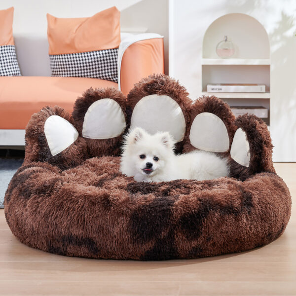 Cute Dog Bear Paw Shape Dog Bed, Dog Beds & Furniture For Small And Medium Dogs, Cozy Plush Cute Cat Beds For Indoor Cats - Image 3