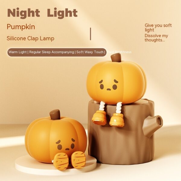 Home Decor Halloween Pumpkin Night Light Cute Soft Silicone Lamp Touch  Dimmable Rechargeable Bedside Decor Light Kids Gifts Halloween Decorations - Image 6