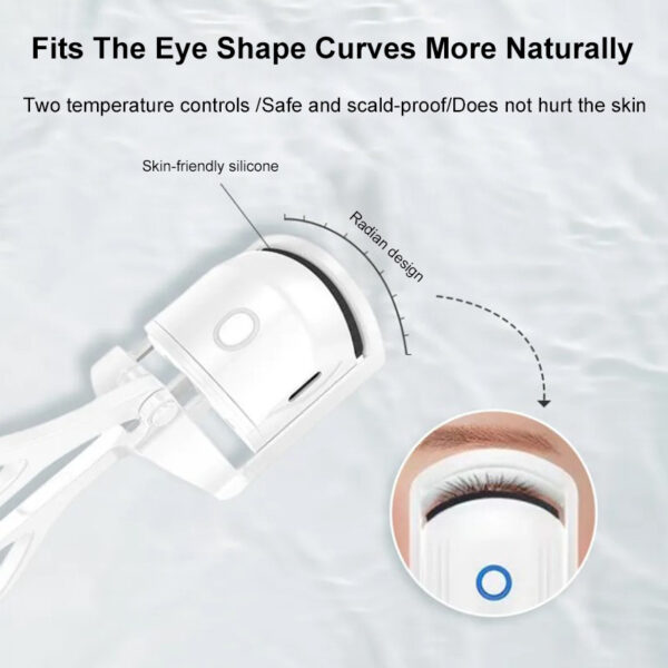 Eyelash Curler Portable Electric Heated Comb Eye Lash Long Lasting Eyelashes Curls Thermal Eyelash Curler Makeup Tools Heated Eyelash Curlers,Rechargeable Electric Eyelash Curler,Handheld Eyelash Heat - Image 3