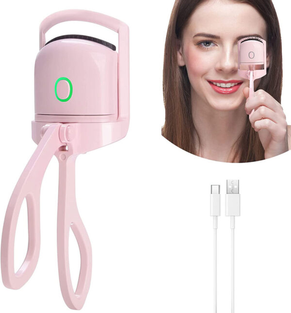 Eyelash Curler Portable Electric Heated Comb Eye Lash Long Lasting Eyelashes Curls Thermal Eyelash Curler Makeup Tools Heated Eyelash Curlers,Rechargeable Electric Eyelash Curler,Handheld Eyelash Heat - Image 5