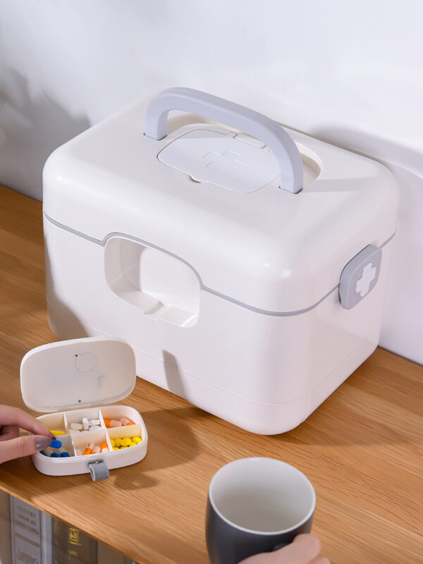 Smart Medicine Cabinet Storage Box  with Alarm Clock - Image 4