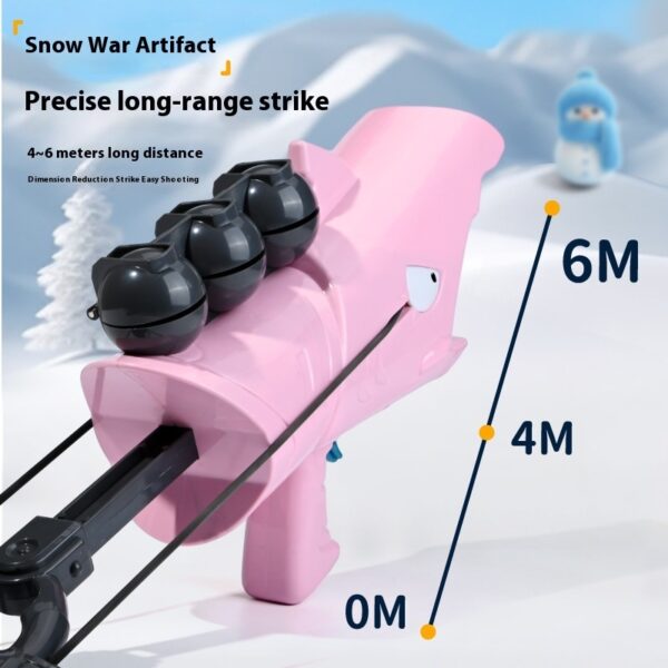 Children's Outdoor Snow Shark Cute Cartoon Snowball Gun  Launcher Clip  Fight Toy - Image 4