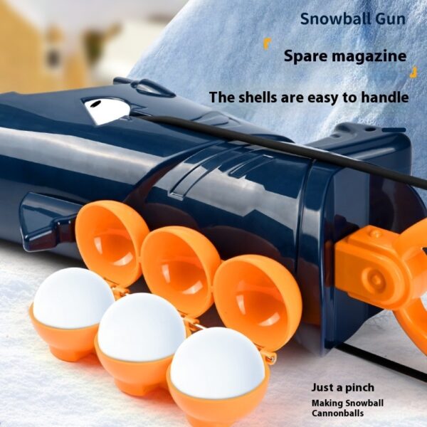 Children's Outdoor Snow Shark Cute Cartoon Snowball Gun  Launcher Clip  Fight Toy - Image 3