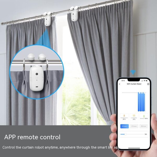 Wifi Curtain Robot Smart Home Roman Rod Electric Curtain Companion - Image 4