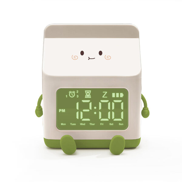 Smart Student Only Charging Cartoon Milk Carton Alarm Clock - Image 6