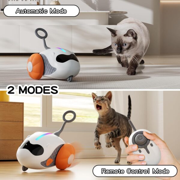 Interactive Cat Toys For Indoor Cats With Upgraded Rechargeable Joystick Remote Control Smart Automatic Moving Cat Toys With Kitten Toys For All Breeds Of Bored Cat Exercise-Blue - Image 4